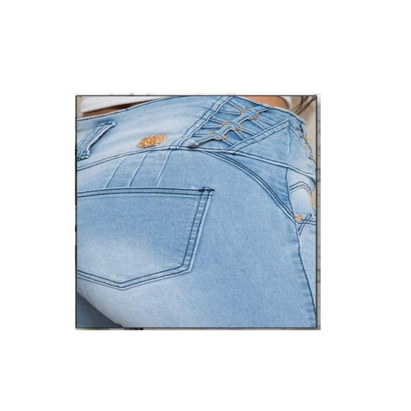 WAIST 30 SIZE 9 B JEANS DENIM LIGHT BLUE STRETCH  IN, 9-2 Z237, SKINNY JEANS - Picture 16 of 16